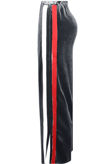 Contrast Side Panelled Velvet Trouser in Grey