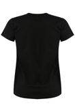 Black -Silver Floral Applique Trim Tee