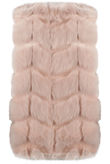 Layered Block Pattern Shaggy Fur Gilet
