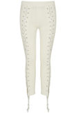 White Lace Up Leggings