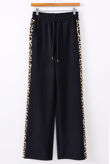 Leopard Side Stripe Wide Leg Jogger 