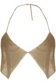Gold Diamante Trim Chainmail Bralet