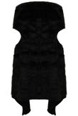 Black Faux Fur Layered Cape Cardigan