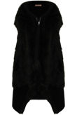 Black Faux Fur Layered Cape Cardigan