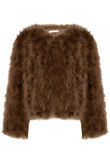 Ostrich Feather Long Sleeve Coat