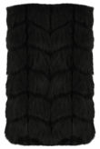Black Reptile Contrast Layered Fur Gilet