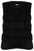 Black Reptile Contrast Layered Fur Gilet
