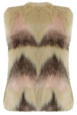 Beige Zig Zag Shaggy Fur Gilet