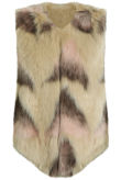 Beige Zig Zag Shaggy Fur Gilet