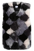 Black Block Colour Faux Fur Gilet