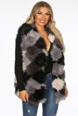 Black Block Colour Faux Fur Gilet