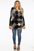 Black Block Colour Faux Fur Gilet