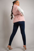 Rose Faux Fur Elastic Waist Band Gilet