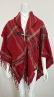 Trim Cape Red Shawl Pullover
