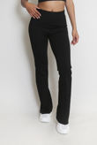 Black Visible Seam Flare Hem Trousers