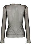 Black Fishnet Long Sleeves Top