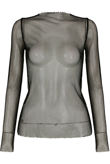 Black Fishnet Long Sleeves Top