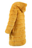 Yellow Layers Pattern Shaggy Faux Fur Overcoat