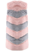 Multi Tone Tiers Pattern Faux Fur Gilet Rose 