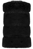 Black Layers Pattern Low Front Faux Fur Gilet
