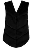 Layers Pattern Low Front Faux Fur Gilet mix pack