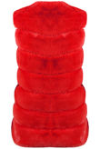 Red Luxury Long Faux Fur Gilet