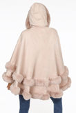 Rose Faux Fur Cape Shawl Pullover