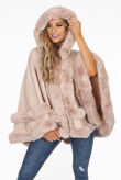 Rose Faux Fur Cape Shawl Pullover