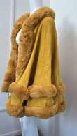 Yellow Faux Fur Cape Shawl Pullover