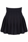 Navy Box Pleated Mini Skirt