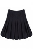 Navy Box Pleated Mini Skirt