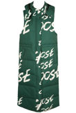 Green Slogan Hooded Gilet