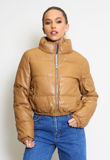 PU Cropped Puffer Jacket 