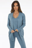 Mix pack 3Pc Fine Knit Cardigan With V Neck Cami & Embossed Side Trim Leggings