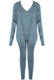 Mix pack 3Pc Fine Knit Cardigan With V Neck Cami & Embossed Side Trim Leggings