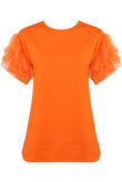 Orange Tulle Sleeves T-Shirt
