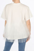 White Tulle Peplum T-Shirt