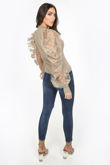 Beige Organza Sleeve Jumper 