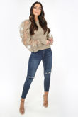 Beige Organza Sleeve Jumper 