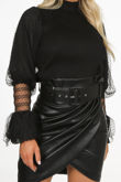 Black Lace Cuff Jumper