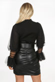 Black Lace Cuff Jumper
