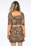 Leopard  Frill Hem Skirt
