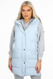 Hooded Longline Puffer Gilet