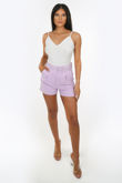 Tailored Belted Shorts In Lilac
