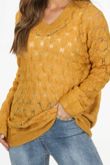 Mustard V Neck Textured Over Sized Jumper