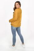 Mustard V Neck Textured Over Sized Jumper