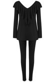 Black Pleated Jersey Loungewear