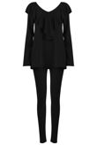 Black Pleated Jersey Loungewear