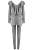 Grey Pleated Jersey Loungewear