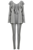Grey Pleated Jersey Loungewear